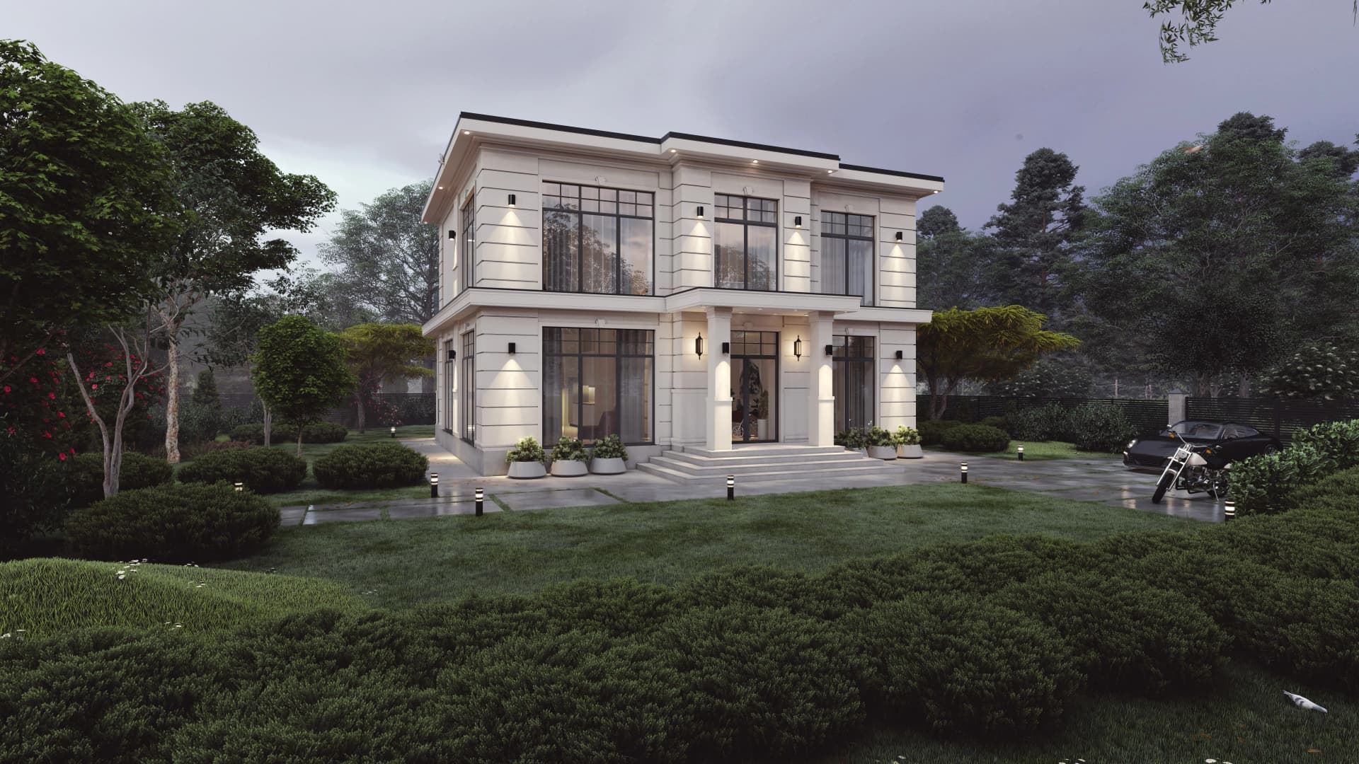 Проект Galantterie - современный дом в классической архитектуре